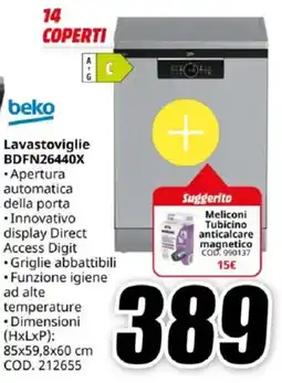 MediaWorld beko Lavastoviglie BDFN26440X offerta