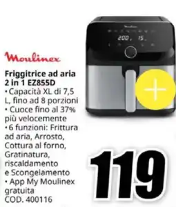 MediaWorld Moulinex Friggitrice ad aria 2 in 1 EZ855D offerta