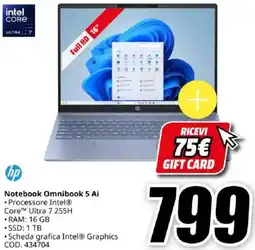 MediaWorld hp Notebook Omnibook 5 Ai offerta