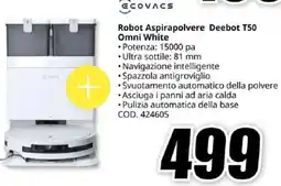 MediaWorld ECOVACS Robot Aspirapolvere Deebot T50 Omni White offerta
