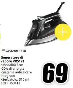 MediaWorld Rowenta Generatore di vapore VR5121 offerta