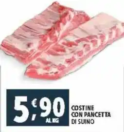Deco Supermercati Costine con pancetta di suino offerta