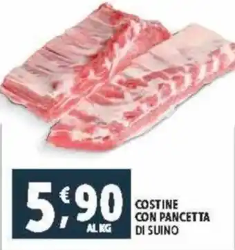 Deco Supermercati Costine con pancetta di suino offerta