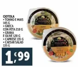 Deco Supermercati Ciotol tonno e mais-greca con feta offerta