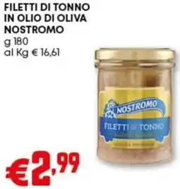 Pam Filetti di tonno in olio di oliva NOSTROMO offerta