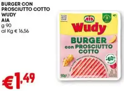 Pam Burger con prosciutto cotto wudy AIA offerta