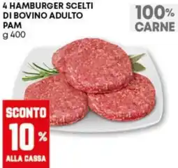 Pam 4 Hamburger scelti di bovino adulto PAM offerta