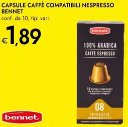 Bennet Capsule caffè compatibili nespresso BENNET offerta