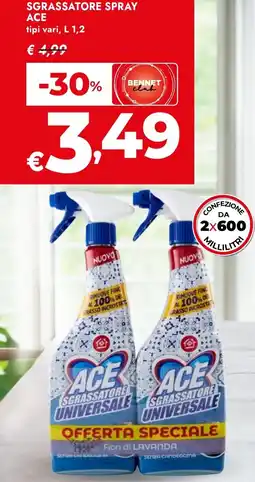 Bennet Sgrassatore spray ACE offerta