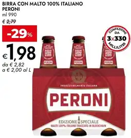 Bennet Birra con malto 100% italiano PERONI offerta
