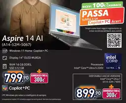 Unieuro acer Aspire 14 Al offerta