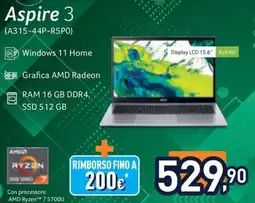Unieuro acer Aspire 3 offerta