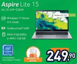 Unieuro acer Aspire Lite 15 offerta