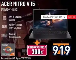 Unieuro ACER NITRO V 15 offerta