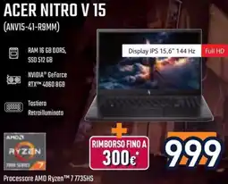 Unieuro ACER NITRO V 15 offerta