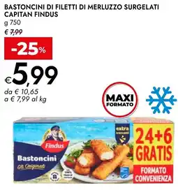Bennet Bastoncini di filetti di merluzzo surgelati capitan FINDUS offerta
