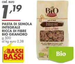 Italmark Pasta di semola integrale ricca di fibre BIO GRANORO offerta
