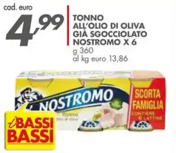 Italmark Tonno all'olio di oliva già sgocciolato NOSTROMO x6 offerta