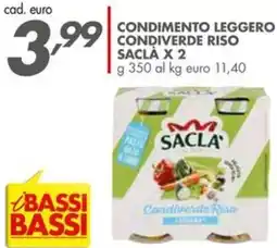 Italmark Condimento leggero condiverde riso SACLÀ X 2 offerta