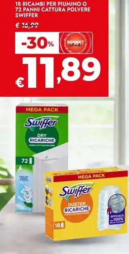 Bennet 18 ricambi per piumino o 72 panni cattura polvere SWIFFER offerta