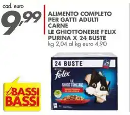 Italmark Alimento completo per gatti adulti carne le ghiottonerie felix purina x 24 buste offerta
