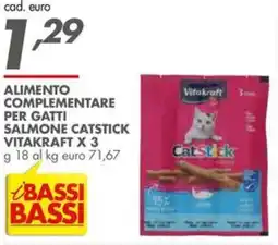 Italmark Alimento complementare per gatti salmone catstick VITAKRAFT X 3 offerta