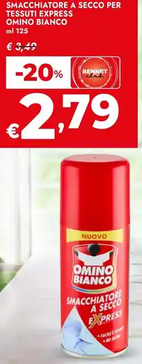 Bennet Smacchiatore a secco per tessuti express OMINO BIANCO offerta