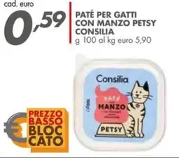 Italmark Paté per gatti con manzo petsy CONSILIA offerta