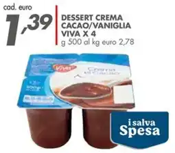 Italmark Dessert crema cacao/vaniglia VIVA x4 offerta