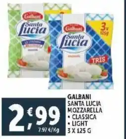 Deco Supermercati Galbani santa lucia mozzarella offerta