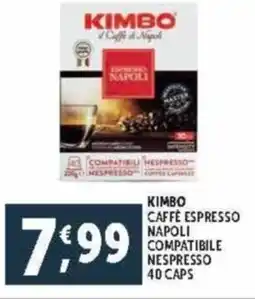Deco Supermercati Kimbo caffè espresso napoli compatibile nespresso 40 caps offerta