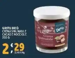 Deco Supermercati Gusto deco cremas palmabile cacao e nocciole offerta
