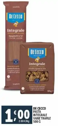Deco Supermercati De cecco pasta integrale varie trafile offerta