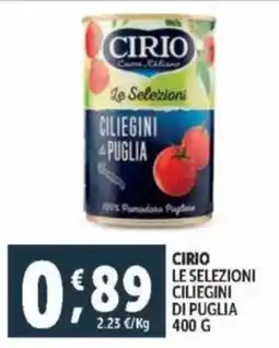 Deco Supermercati Cirio le selezioni ciliegini di puglia offerta