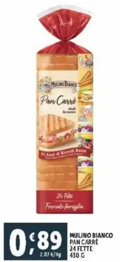 Deco Supermercati Mulino bianco pan carre 24 fette offerta