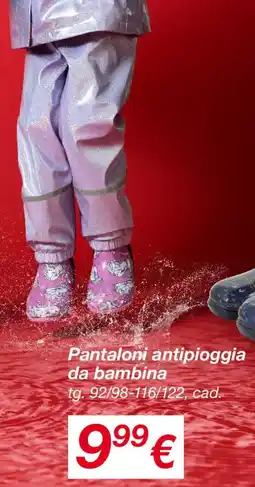 KiK Pantaloni antipioggia da bambina offerta