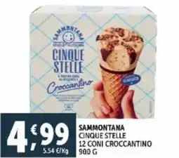 Deco Supermercati Sammontana cinque stelle 12 coni croccantino offerta