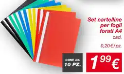 KiK Set cartelline per fogli forati A4 offerta
