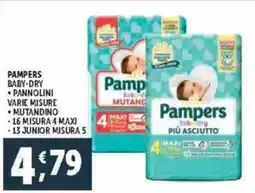 Deco Supermercati Pampers baby-dry pannolini-mutandino varie misure offerta