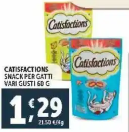 Deco Supermercati Catisfactions snack per gatti vari gusti offerta