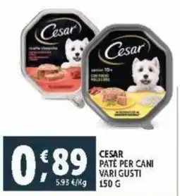 Deco Supermercati Cesar pate per cani vari gusti offerta