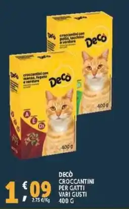 Deco Supermercati Decò croccantini per gatti vari gusti offerta