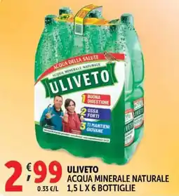 Deco Supermercati Uliveto acqua minerale naturale offerta