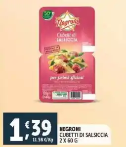 Deco Supermercati Negroni cubetti di salsiccia offerta