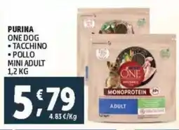 Deco Supermercati Purina one dog tacchino pollo mini adult offerta