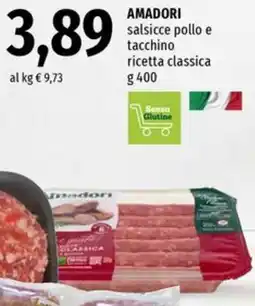 Famila Market AMADORI salsicce pollo e tacchino ricetta classica offerta