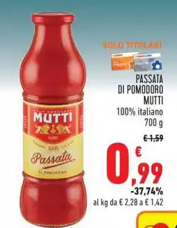 Conad PASSATA DI POMODORO MUTTI offerta