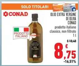 Conad Olio Extra Vergine di Oliva Conad offerta