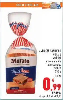 Conad American Sandwich Morato offerta