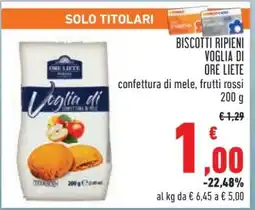 Conad Biscotti Ripieni Voglia di Ore Liete offerta